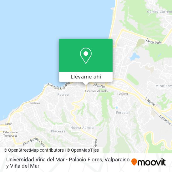 Mapa de Universidad Viña del Mar - Palacio Flores