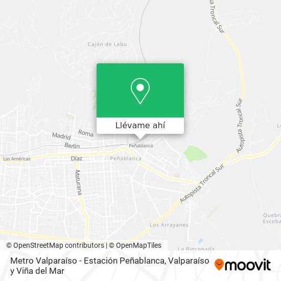 Mapa de Metro Valparaíso - Estación Peñablanca