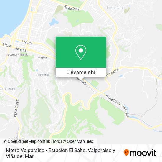 Mapa de Metro Valparaiso - Estación El Salto