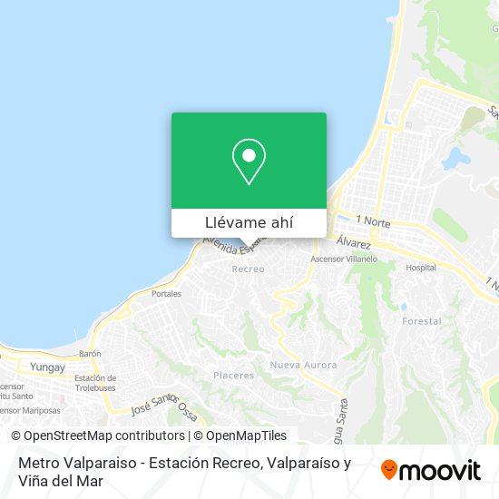 Mapa de Metro Valparaiso - Estación Recreo