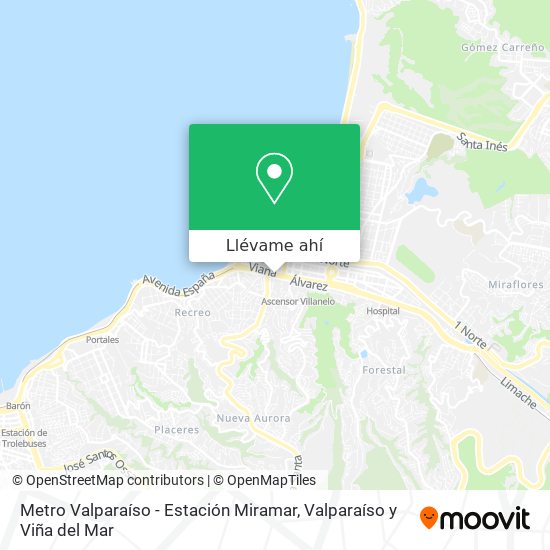 Mapa de Metro Valparaíso - Estación Miramar