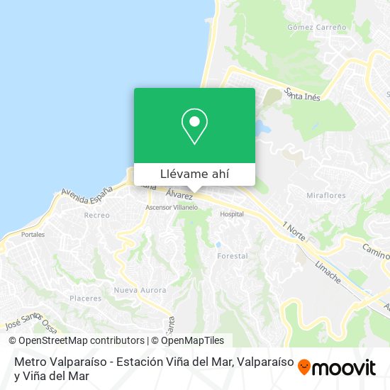 Mapa de Metro Valparaíso - Estación Viña del Mar