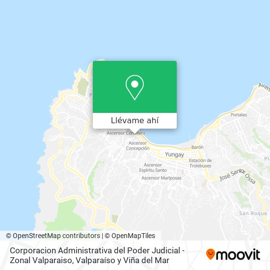 Mapa de Corporacion Administrativa del Poder Judicial - Zonal Valparaiso