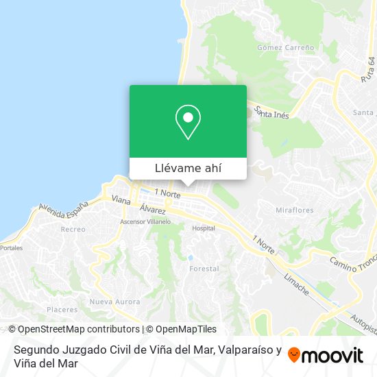 Mapa de Segundo Juzgado Civil de Viña del Mar