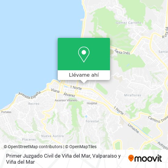 Mapa de Primer Juzgado Civil de Viña del Mar