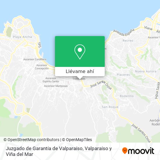Mapa de Juzgado de Garantía de Valparaíso