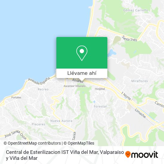 Mapa de Central de Esterilizacion IST Viña del Mar