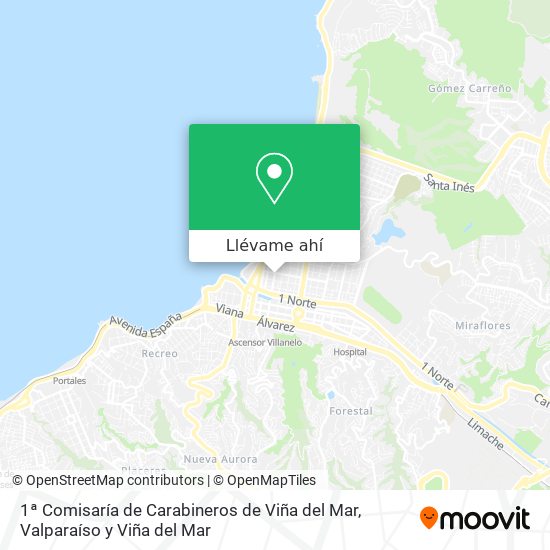 Mapa de 1ª Comisaría de Carabineros de Viña del Mar