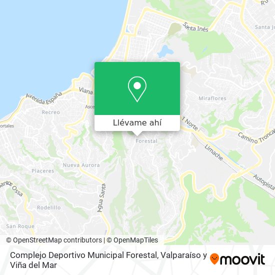 Mapa de Complejo Deportivo Municipal Forestal