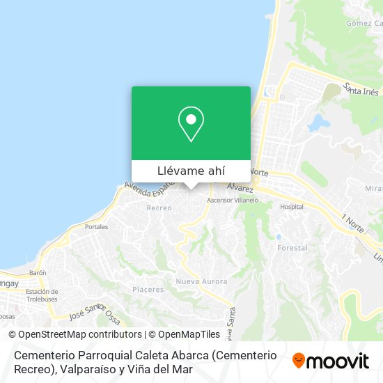 Mapa de Cementerio Parroquial Caleta Abarca (Cementerio Recreo)