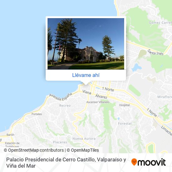 Mapa de Palacio Presidencial de Cerro Castillo
