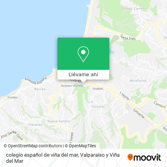 Mapa de colegio español de viña del mar