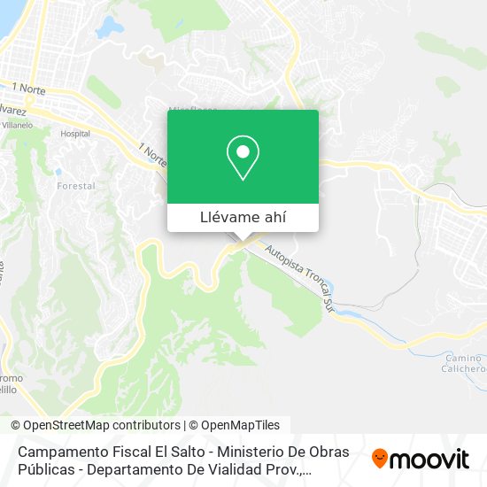 Mapa de Campamento Fiscal El Salto - Ministerio De Obras Públicas - Departamento De Vialidad Prov.