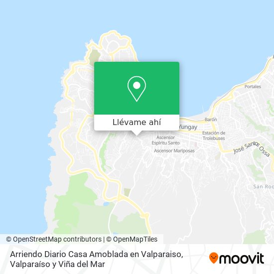 Mapa de Arriendo Diario Casa Amoblada en Valparaiso