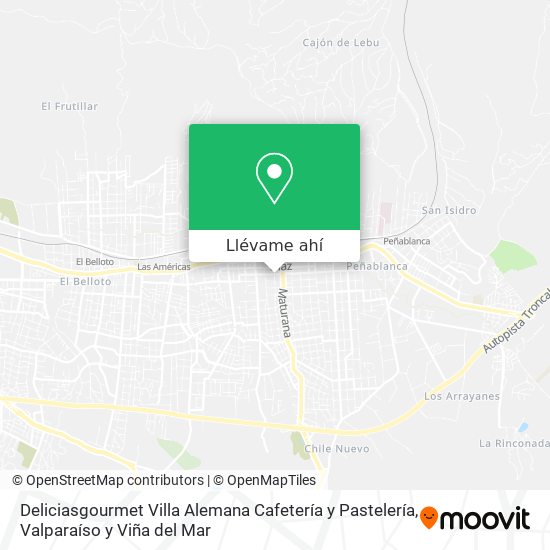 Mapa de Deliciasgourmet Villa Alemana Cafetería y Pastelería