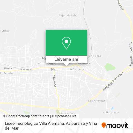 Mapa de Liceo Tecnologico Villa Alemana