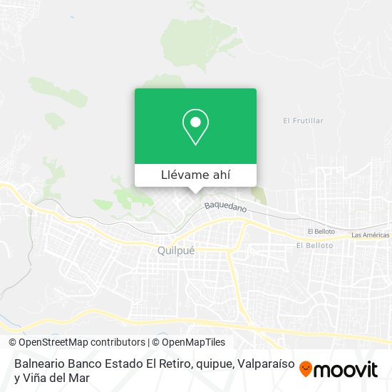 Mapa de Balneario Banco Estado El Retiro, quipue