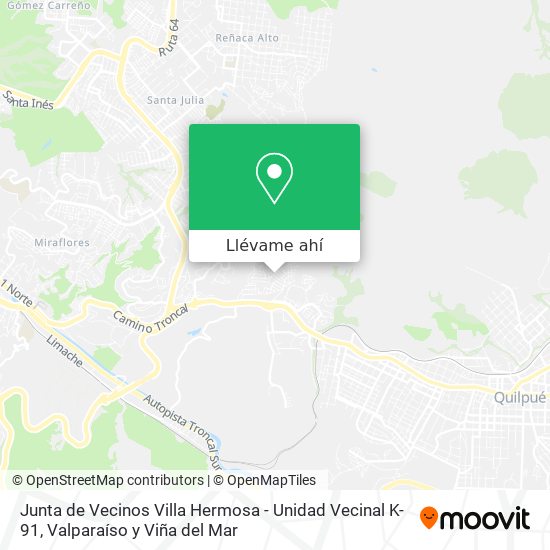 Mapa de Junta de Vecinos Villa Hermosa - Unidad Vecinal K-91