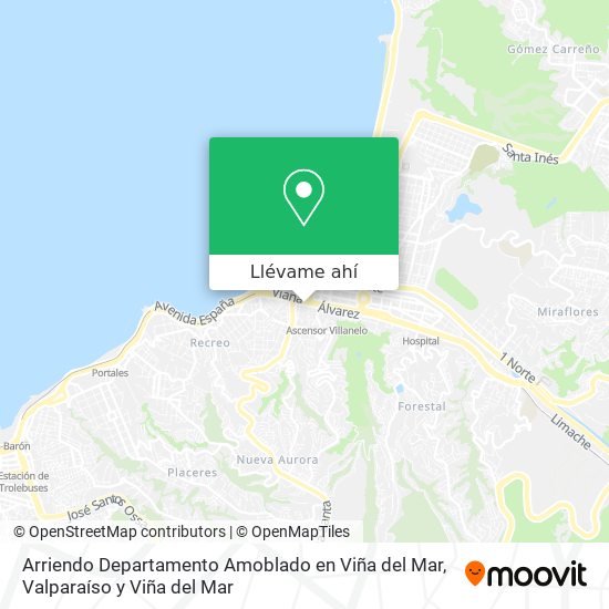 Mapa de Arriendo Departamento Amoblado en Viña del Mar