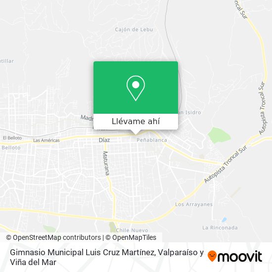 Mapa de Gimnasio Municipal Luis Cruz Martínez