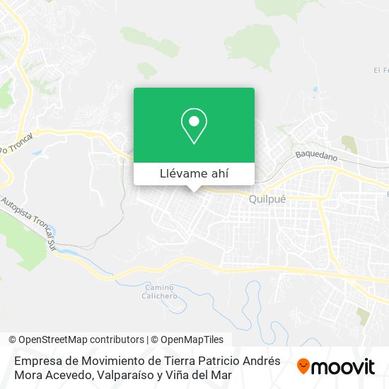 Mapa de Empresa de Movimiento de Tierra Patricio Andrés Mora Acevedo