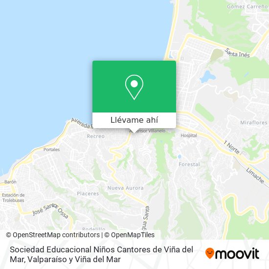 Mapa de Sociedad Educacional Niños Cantores de Viña del Mar