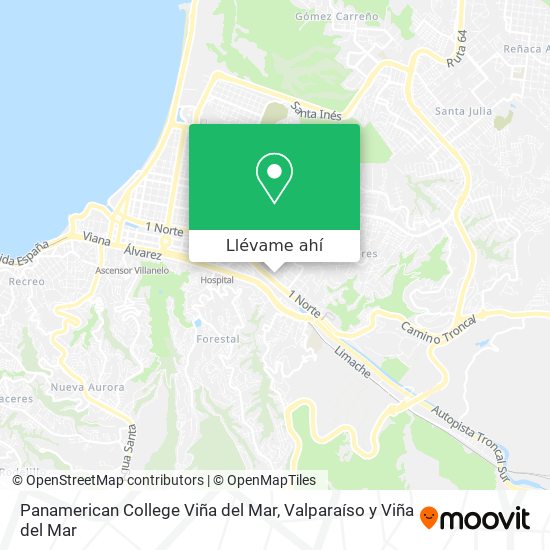 Mapa de Panamerican College Viña del Mar