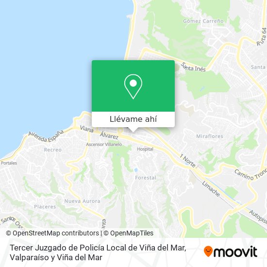 Mapa de Tercer Juzgado de Policía Local de Viña del Mar