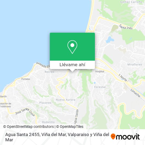 Mapa de Agua Santa 2455, Viña del Mar