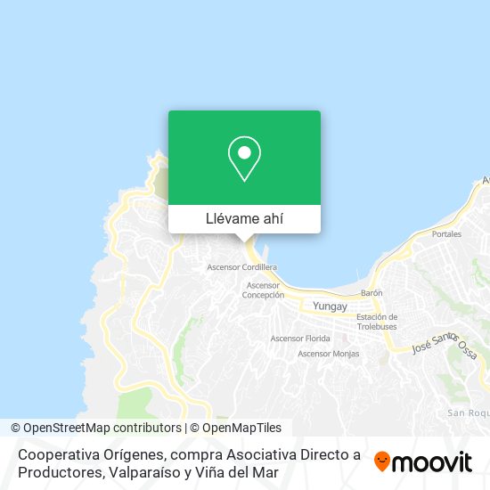 Mapa de Cooperativa Orígenes, compra Asociativa Directo a Productores