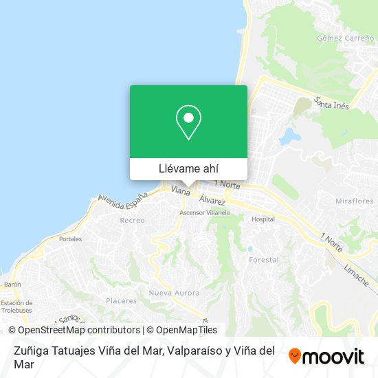 Mapa de Zuñiga Tatuajes Viña del Mar