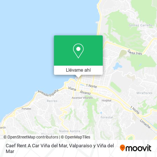 Mapa de Caef Rent A Car Viña del Mar