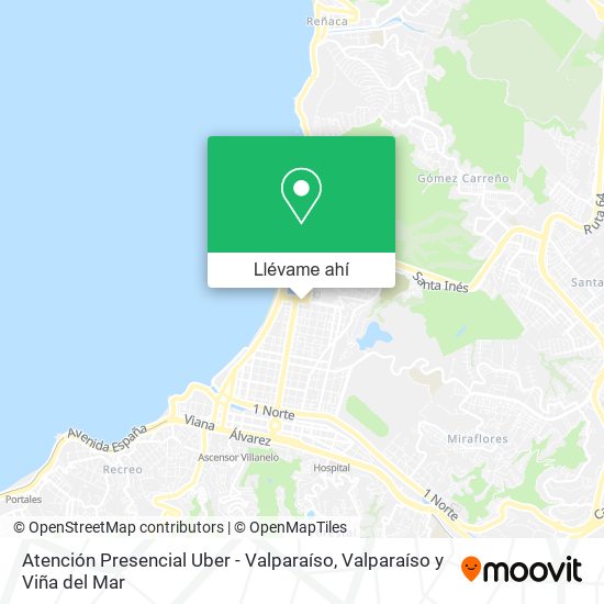 Mapa de Atención Presencial Uber - Valparaíso