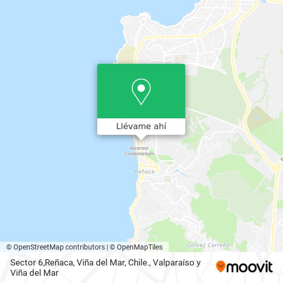 Mapa de Sector 6,Reñaca, Viña del Mar, Chile.