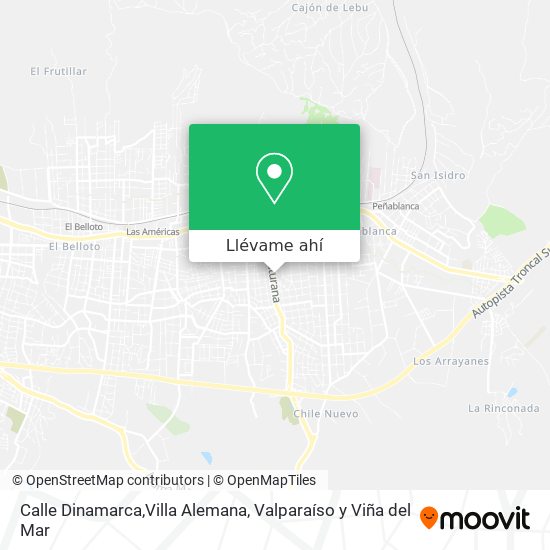 Mapa de Calle Dinamarca,Villa Alemana