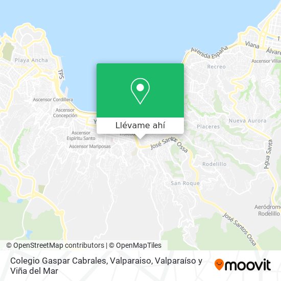 Mapa de Colegio Gaspar Cabrales, Valparaiso