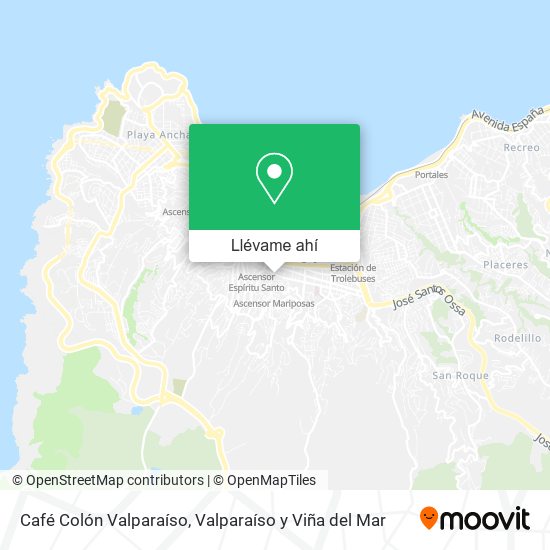 Mapa de Café Colón Valparaíso