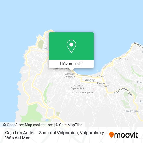 Mapa de Caja Los Andes - Sucursal Valparaíso