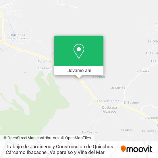 Mapa de Trabajo de Jardinería y Construcción de Quinchos Cárcamo Ibacache.
