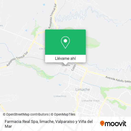 Mapa de Farmacia Real Spa, limache