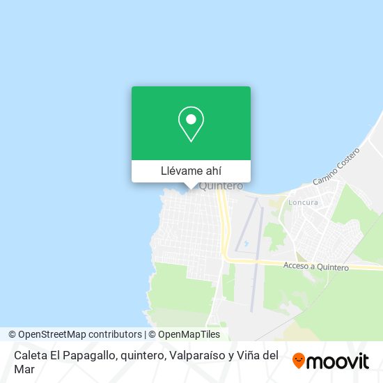 Mapa de Caleta El Papagallo, quintero