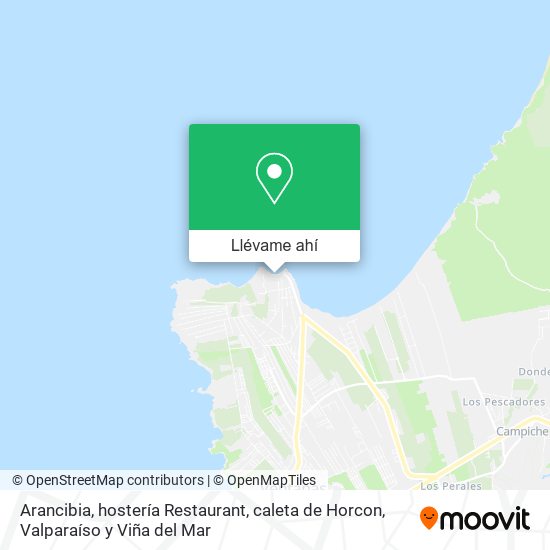 Mapa de Arancibia, hostería Restaurant, caleta de Horcon
