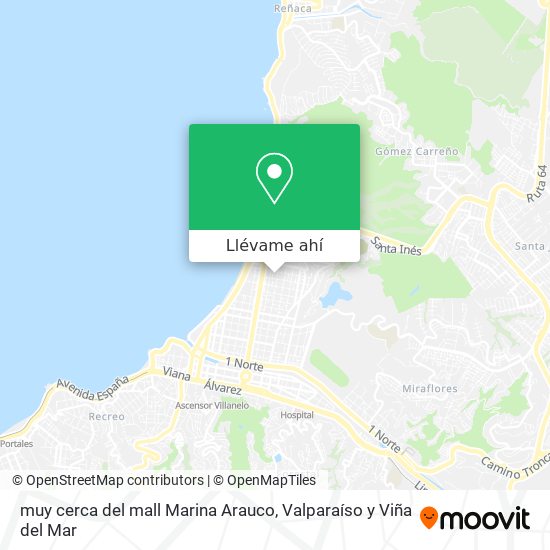 Mapa de muy cerca   del  mall Marina Arauco
