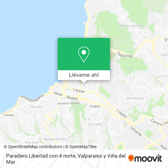 Mapa de Paradero Libertad con 4 norte