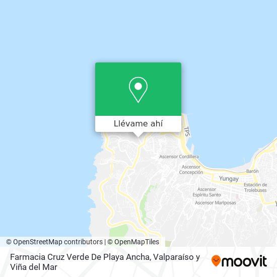 Mapa de Farmacia Cruz Verde De Playa Ancha