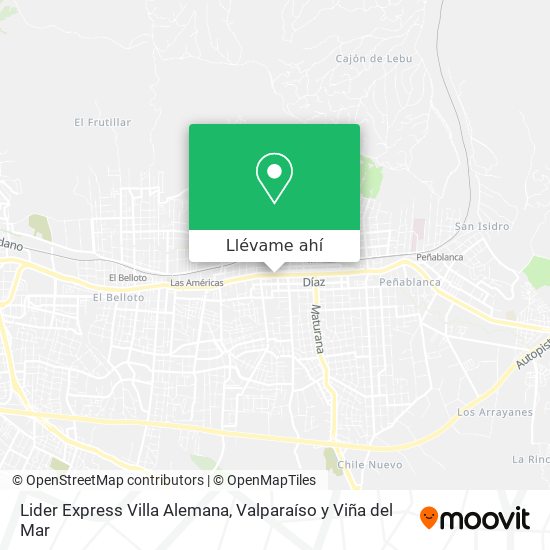 Mapa de Lider Express Villa Alemana