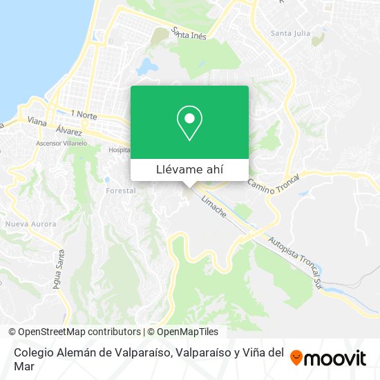 Mapa de Colegio Alemán de Valparaíso