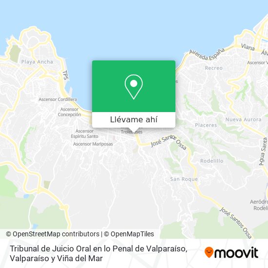 Mapa de Tribunal de Juicio Oral en lo Penal de Valparaíso