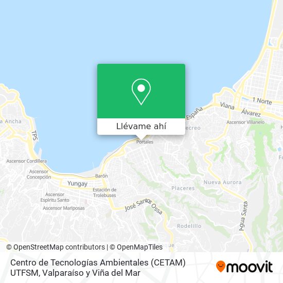 Mapa de Centro de Tecnologías Ambientales (CETAM) UTFSM