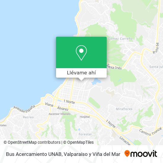 Mapa de Bus Acercamiento UNAB